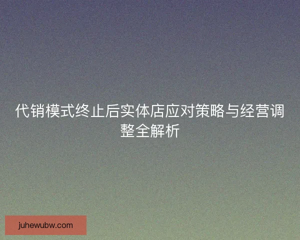 代销模式终止后实体店应对策略与经营调整全解析